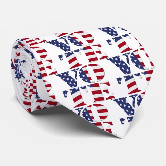 ABSTIMMUNG "V O T E" mit US-FLAGGE Krawatte (Gerollt)