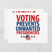 Abstimmung verhindert unerwünschte Präsidentschaft Feiertagskarte (Vorne/Hinten)