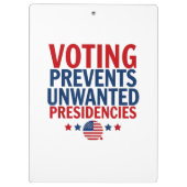 Abstimmung verhindert unerwünschte Präsidentschaft Klemmbrett (Rückseite)