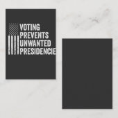 Abstimmung verhindert unerwünschte Präsidentschaft Mitteilungskarte (Vorne/Hinten)