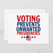 Abstimmung verhindert unerwünschte Präsidentschaft Postkarte (Vorne/Hinten)