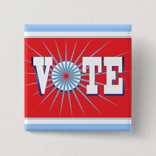 ABSTIMMUNG Wahl-Knopf - Quadrat/Rot Button (Vorderseite)