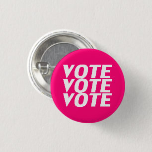Abstimmung - weiß, scharf rosa, magenta, fuchsia button