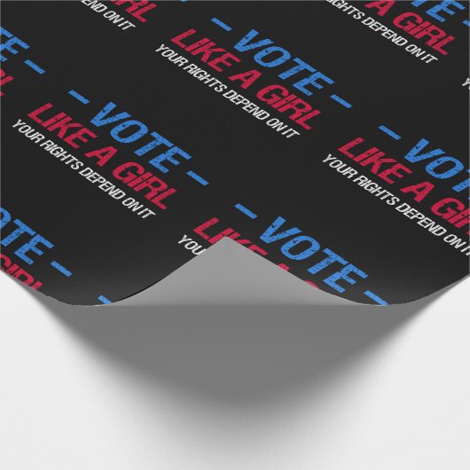 Abstimmung wie ein Mädchen, auf das Ihre Rechte an Geschenkpapier (Ecke)