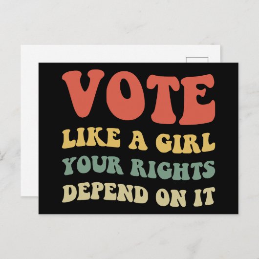 Abstimmung wie ein Mädchen Ihre Rechte hängen davo Postkarte (Vorne/Hinten)