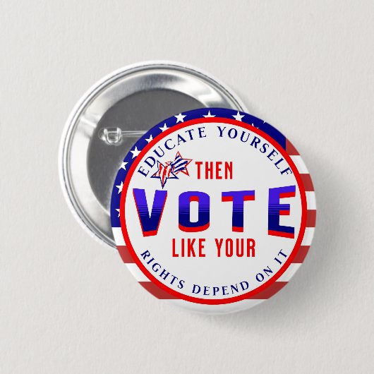 Abstimmung, wie Ihre Rechte davon abhängen | Polit Button (Vorne & Hinten)