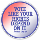 ABSTIMMUNG WIE IHRE RECHTE DAVON ABHÄNGIG SIND AUFKLEBER (Vorderseite)