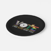 Abstimmung wie Ruth Sent you Gavel Feminists LGBbt Pappteller (Schrägansicht)