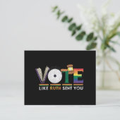 Abstimmung wie Ruth Sent you Gavel Feminists LGBbt Postkarte (Stehend Vorderseite)