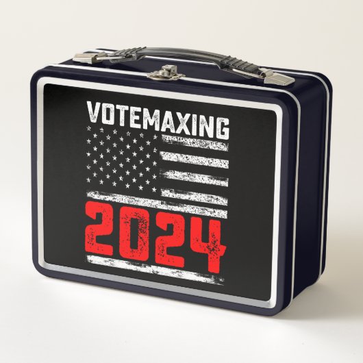 AbstimmungMaxing 2024 Trump Präsidentschaftswahl Metall Brotdose (Vorderseite)