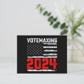 AbstimmungMaxing 2024 Trump Präsidentschaftswahl Postkarte (Stehend Vorderseite)