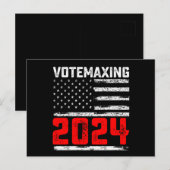 AbstimmungMaxing 2024 Trump Präsidentschaftswahl Postkarte (Vorne/Hinten)