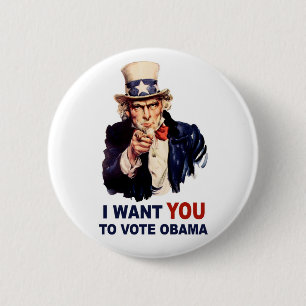 Abstimmungobama-Knopf Button