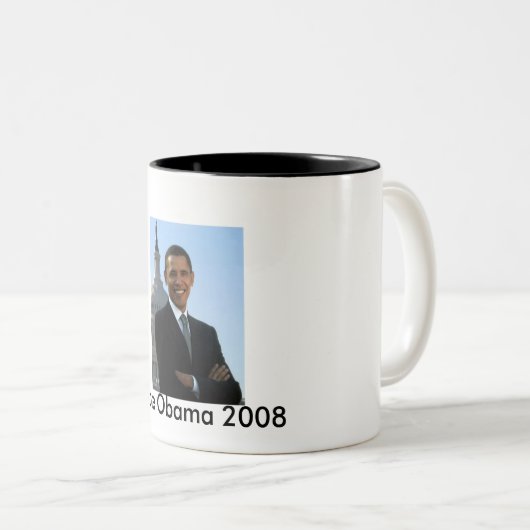 AbstimmungObamakaffee-Tasse 2008 Zweifarbige Tasse (VorderseiteRechts)