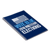 Abstimmungs-Blau-Halbzeit-Wahlen 2018 Demokrat Notizblock (Rechte Seite)