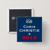 Abstimmungs-Chris CHRISTIE 2016 Kampagnen-Knopf Button (Vorne & Hinten)