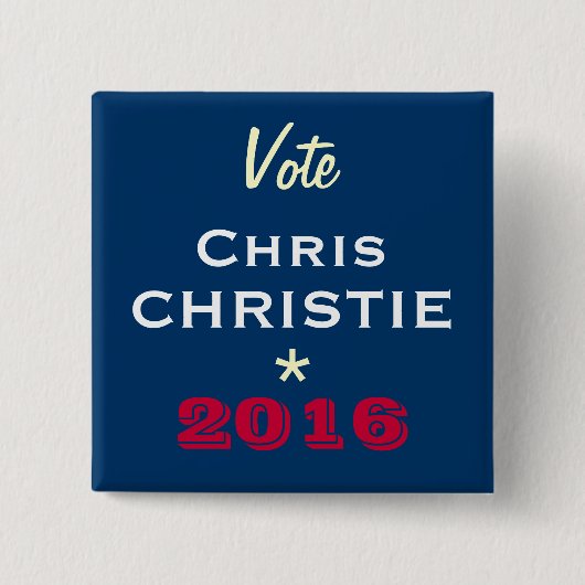 Abstimmungs-Chris CHRISTIE 2016 Kampagnen-Knopf Button (Vorderseite)