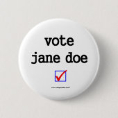 "Abstimmungs-Jane-Damhirschkuh-" Kampagnen-Knopf Button (Vorderseite)