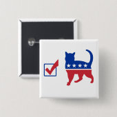 Abstimmungs-Katzen-Button Button (Vorne & Hinten)