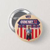 Abstimmungs-Kennzeichen B. Graham Präsident 2012 Button (Vorne & Hinten)