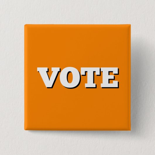 Abstimmungs-Knopf auf orange Hintergrund Button (Vorderseite)