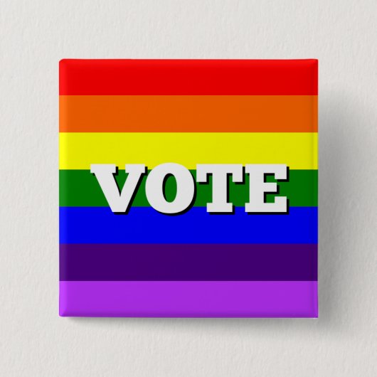 Abstimmungs-Knopf auf Regenbogen-Hintergrund Button (Vorderseite)