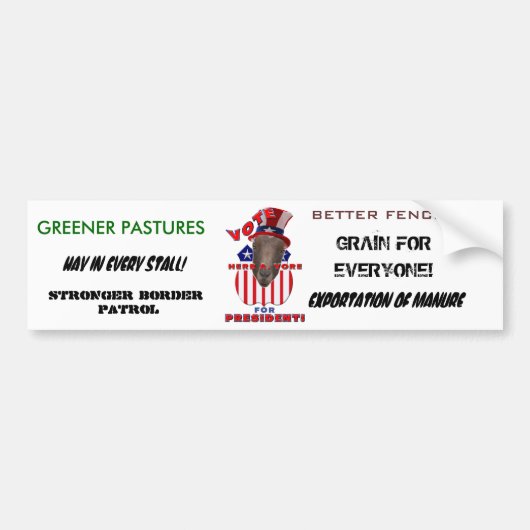 ABSTIMMUNGS-KRAUT A VORE FÜR PRÄSIDENTEN! ZIEGE AUTOAUFKLEBER (Vorne)