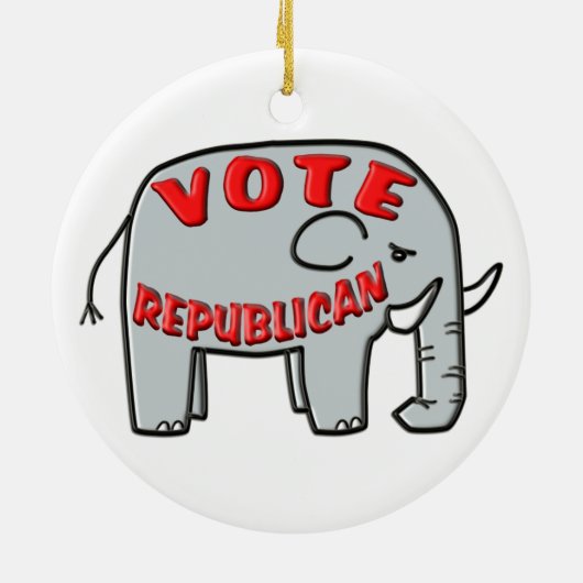 ABSTIMMUNGS-REPUBLIKANER (Elefant) Keramik Ornament (Hinten)