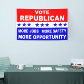 Abstimmungs-Republikaner mehr Jobs, Sicherheit und Banner (Messeveranstaltung)