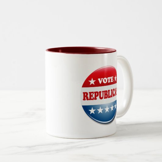 ABSTIMMUNGS-REPUBLIKANER ZWEIFARBIGE TASSE (VorderseiteRechts)