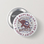 Abstimmungs-republikanischer Elefant-Knopf Button (Vorne & Hinten)