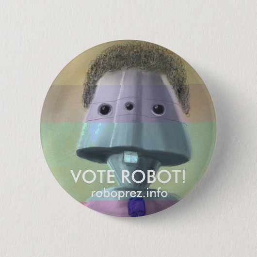 Abstimmungs-Roboter! Schicker Knopf Button (Vorderseite)