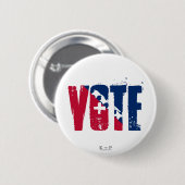 Abstimmungs-roter, weißer u. blauer Knopf Button (Vorne & Hinten)