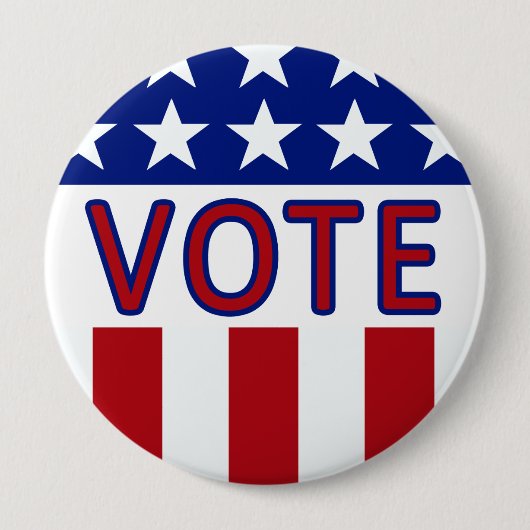 Abstimmungs-Sterne u. Streifen-enormer Knopf Button (Vorderseite)