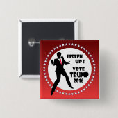 Abstimmungs-Trumpf 2016 Button (Vorne & Hinten)