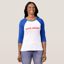Abstimmungs-verärgertes Shirt-Rot auf Blau