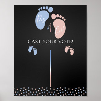 Abstimmungsdiagramm für Junge oder Mädchen Poster