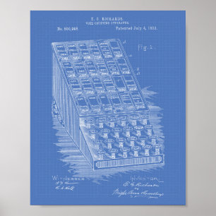 Abstimmungsergebnis 1893 Art Blueprint Poster