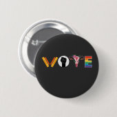 ABSTIMMUNGSKNOTEN Uterus LGBT-Unterstützung Button (Vorne & Hinten)