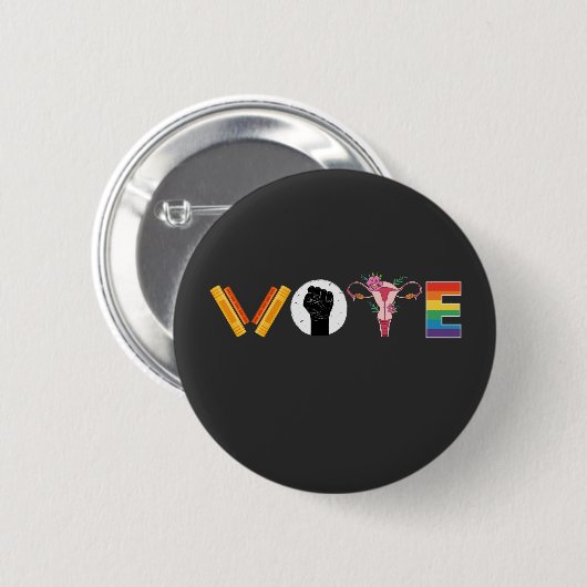 ABSTIMMUNGSKNOTEN Uterus LGBT-Unterstützung Button (Vorne & Hinten)