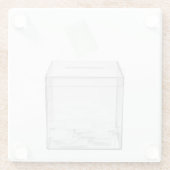 Abstimmungspapier und transparente Wahlurne Glasuntersetzer (Rückseite)