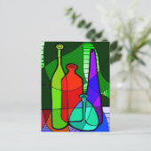 Abstinenz Flasche Postkarte (Stehend Vorderseite)