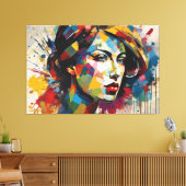 ABSTR_24_001, Abstrakte Gesichter Art Leinwanddruck (Insitu (Wohnzimmer))