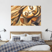 ABSTR_24-018, Kubismus Leinwanddruck (Insitu (Schlafzimmer))