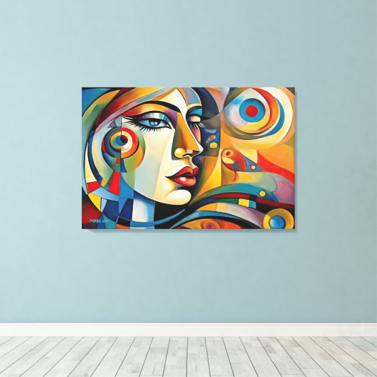 ABSTR_24-077, Abstrakte Galerie Art Leinwanddruck (Insitu (Holzboden))