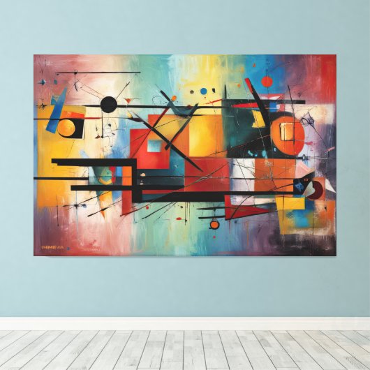 ABSTR_25-011 Abstrakt Art Canvas Print Leinwanddruck (Insitu (Holzboden))