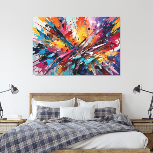ABSTR_25-039 Abstrakt Art Canvas Print Leinwanddruck (Insitu (Schlafzimmer))