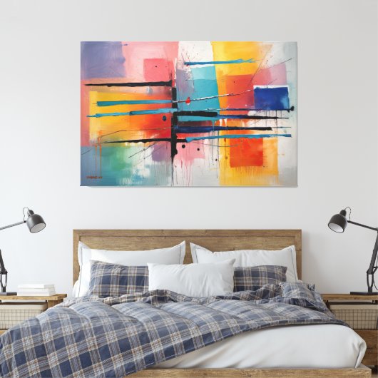 ABSTR_25-049 Abstrakt Art Canvas Print Leinwanddruck (Insitu (Schlafzimmer))