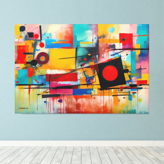 ABSTR_25-051 Abstrakt Art Canvas Print Leinwanddruck (Insitu (Holzboden))