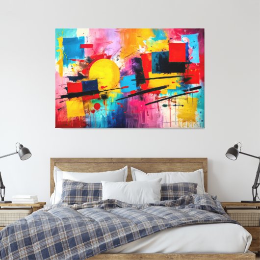 ABSTR_25-057 Abstrakt Art Canvas Print Leinwanddruck (Insitu (Schlafzimmer))